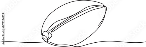 Minimalist depiction of a coffee bean using a single continuous