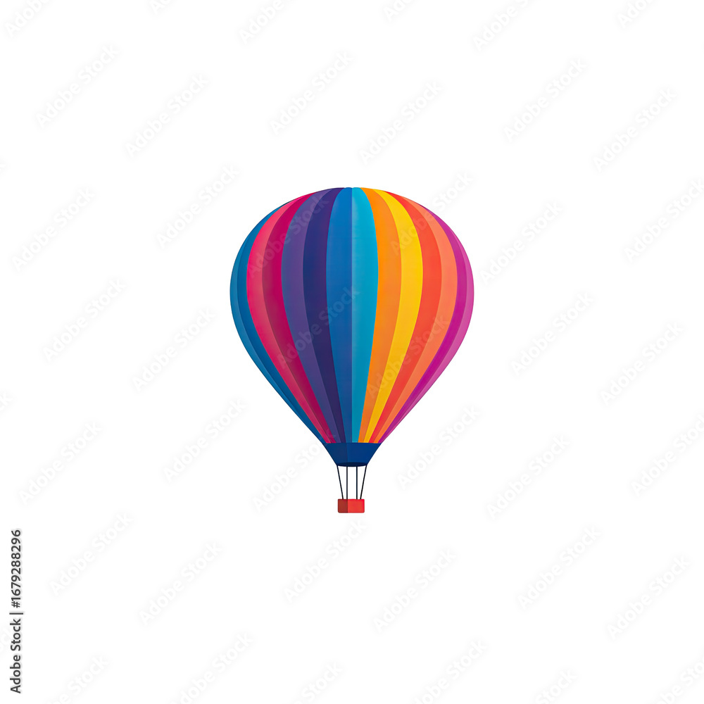 Naklejka premium Colorful hot air balloon against black background