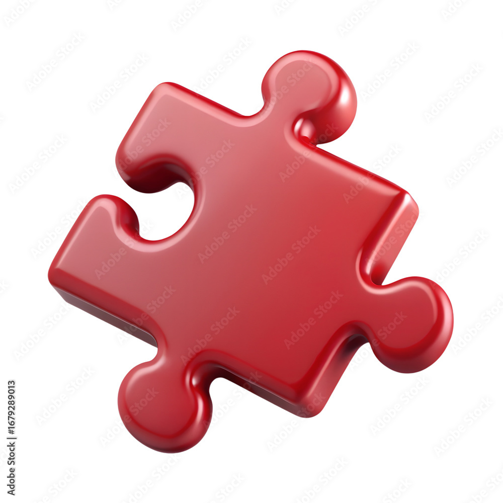 Obraz premium 3D isometric puzzle piece on white background.
