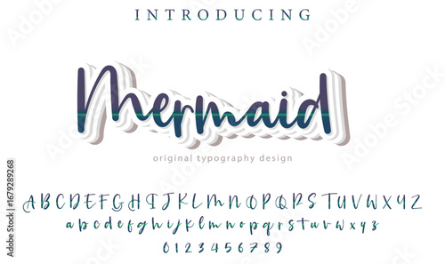 Mermaid - Elegant 3D Script Font with Handwritten Style for Modern Typography and Branding