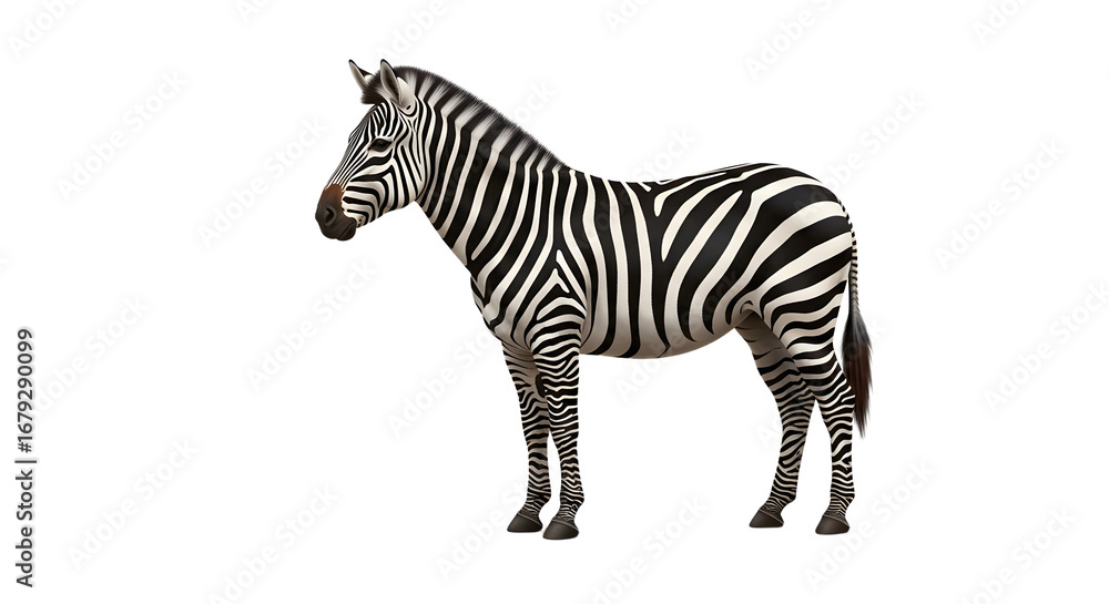 Fototapeta premium Zebra Standing Side View
