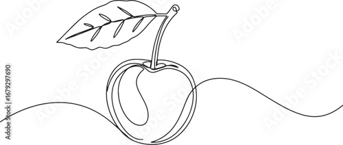 Single continuous line drawing of Surinam Cherry fruit for minim