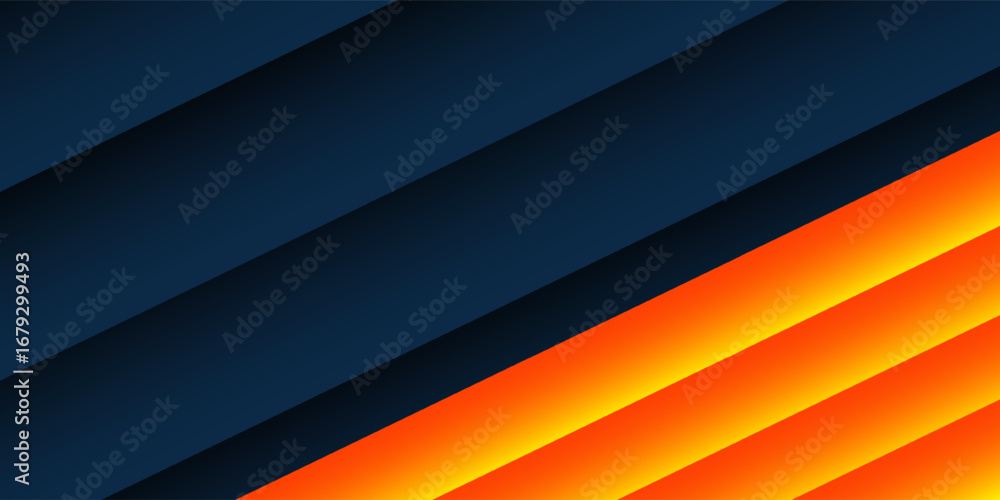 Obraz premium Abstract geometric dark blue and orange square theme overlap background modern simple art overlap vector illustrations modern space