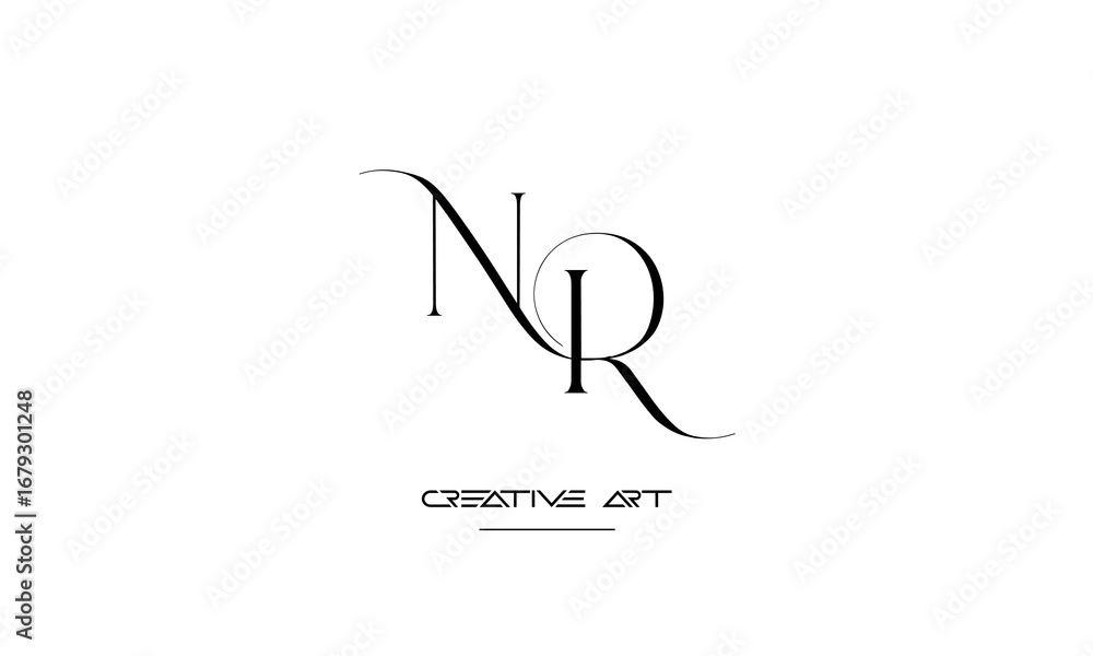 Fototapeta premium NR, RN, N, R abstract letters logo monogram