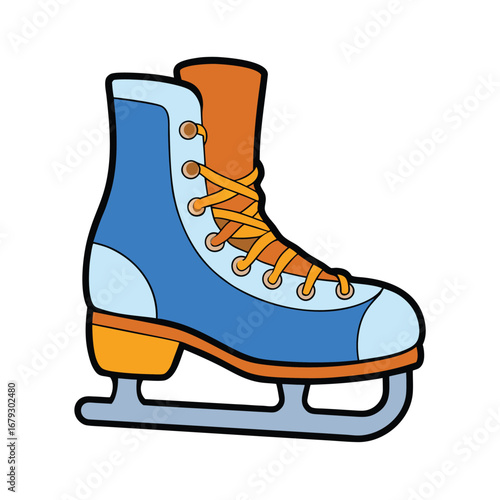 Ice skates vector clipart winter sports equipment illustration for skating designs