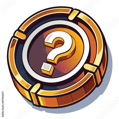 An isolated graphic of a coin with a question mark, representing financial queries, support, or uncertainty. Ideal for FAQs, help centers, or articles on financial questions.