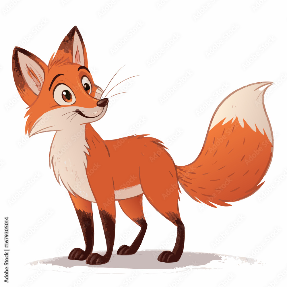 Obraz premium Showcasing Create Bold Stroke Cartoon Fox With Bushy Tail Beautiful Creative Visual