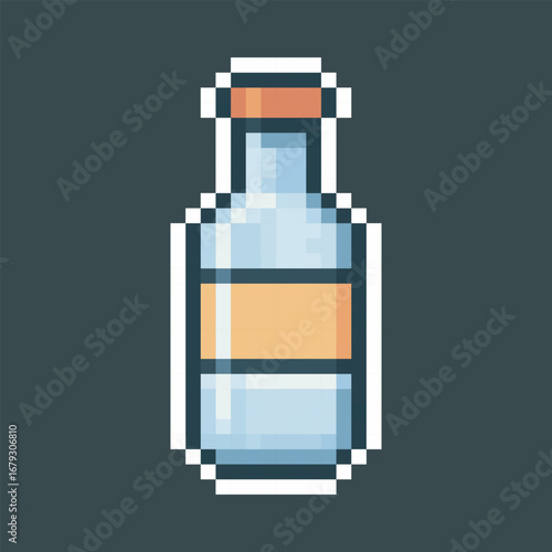 vinegar bottle in pixel art style