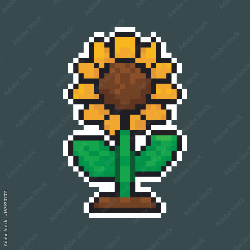 Obraz premium sunflower in pixel art style