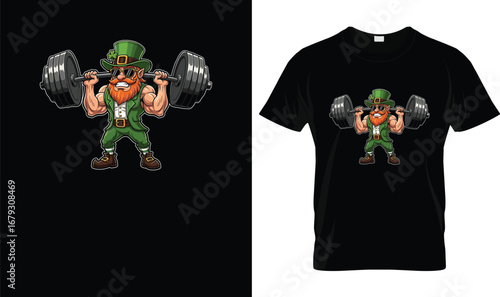 Leprechaun Weightlifting T-Shirt – Funny St. Patrick’s Day Gym Tee for Powerlifting and Fitness Lovers