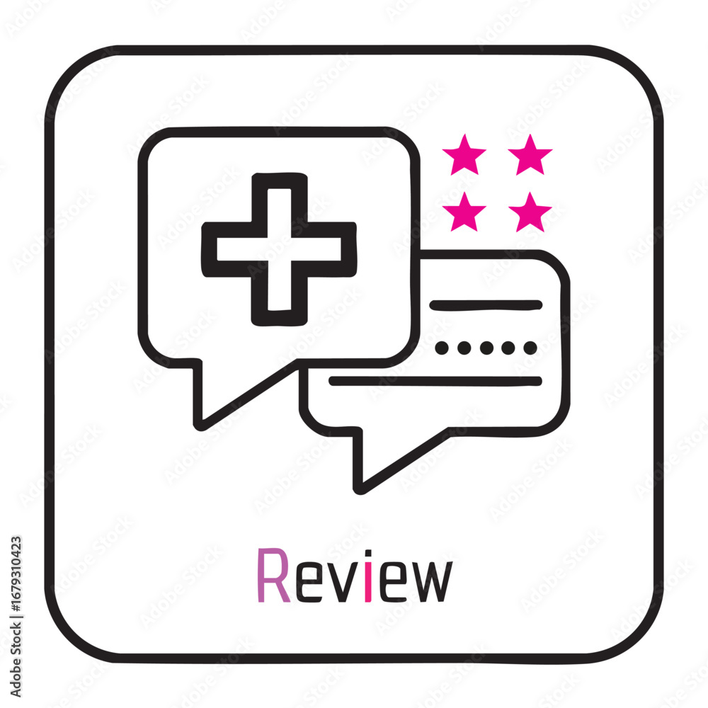 Obraz premium Comment Bubble Icon Outline – Customer Review & Feedback Concept