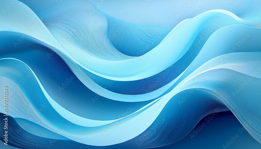 Fototapeta premium abstract light blue wave background curves of the wave