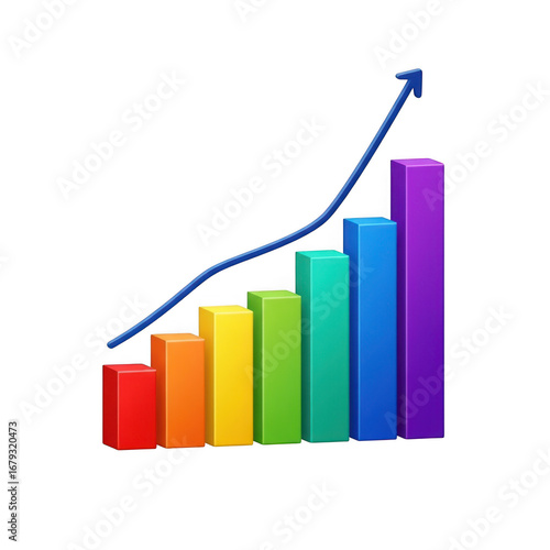 Free Download Colorful bar chart isolated on transparent background - GFXLoad