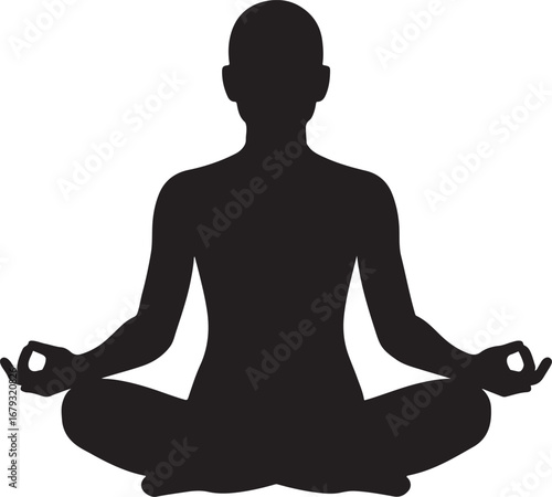 Meditation yoga silhouette spiritual and zen