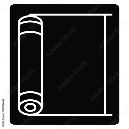 Minimalist yoga mat illustration unrolled and ready for exercise perfect for fitness wellness lifestyle and healthy living promotion and web design