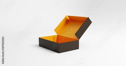 Dieline folding into box with lid opening
