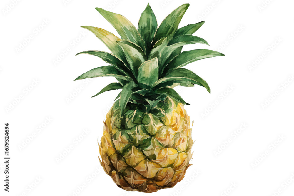 Obraz premium watercolor pineapple on white background