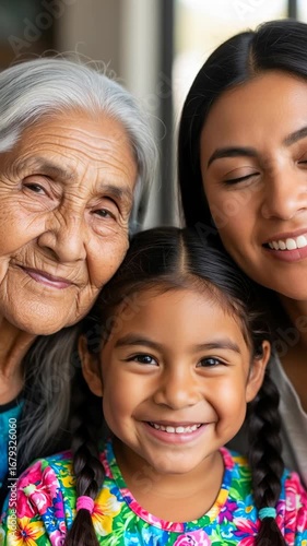 Three Generations of Happy Latin Women