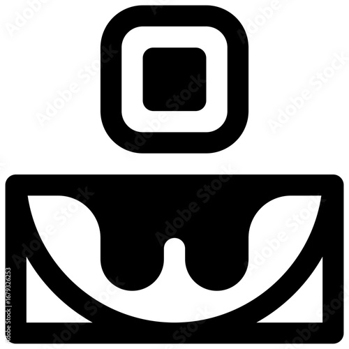 Chocolate crepe. Outlined stroke vector icon with black-filled details.