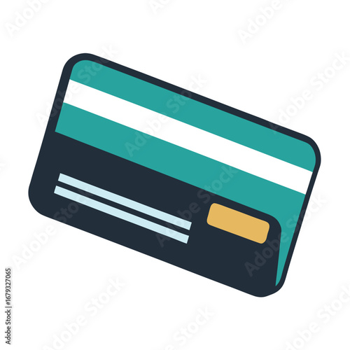 A simple debit card, an isolated graphic for financial transactions and banking.