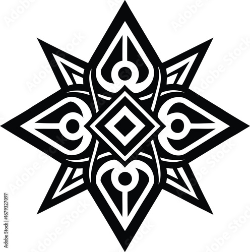 modern neo tribal tattoo shape fusion of sacred