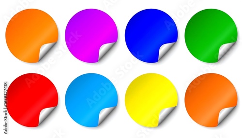 Colorful round sticker mockup