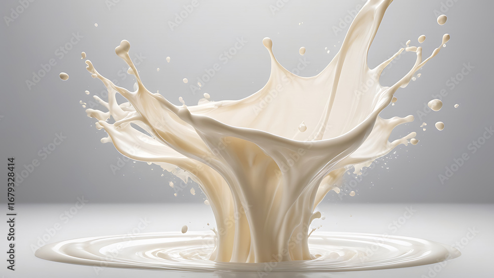 Obraz premium milk splash isolated on black background