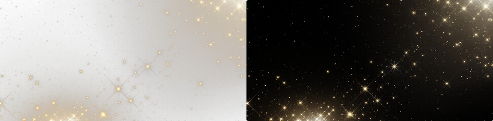 Sparkling light, sparkle dust PNG Overlay. Golden stars, light effect, glitter particles and stars. Magical glow PNG