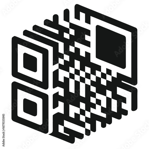 A QR code for payment, an isolated graphic for mobile transactions and contactless commerce.