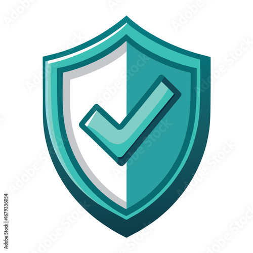 A shield with a checkmark, an isolated graphic for security, trust, and verified status.