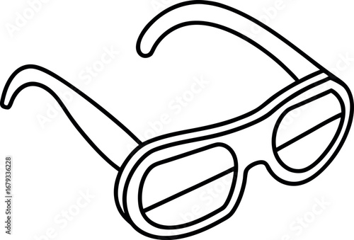 Black and white line art sunglasses illustration perfect for summer vacation and eye protection needs providing style and clarity with lightweight frames