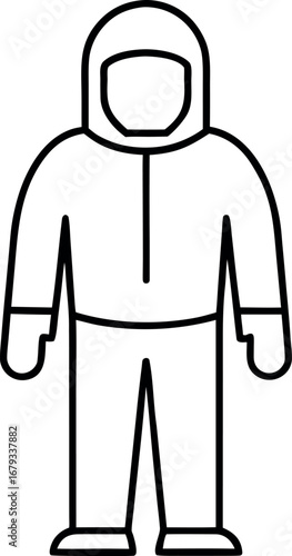 Protective Suit Icon Illustration Hazard Protection Concept Safety First Line Art Style White Background Design Vector