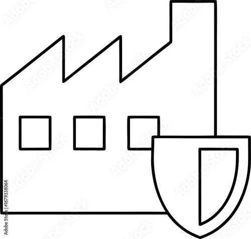 factory protection shield black outline clip art preview