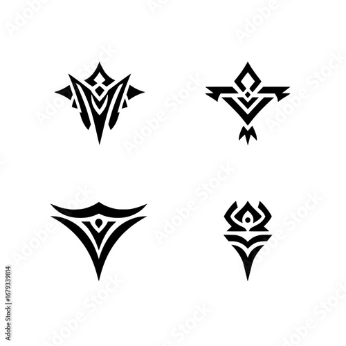Elegant and modern vector graphics display intricate, symmetrical designs, with a dark and sleek style. show a modern and stylish design that embodies innovation and style.