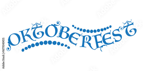 Bavarian Oktoberfest with blue and white rhombus Flag of Bavaria and text Oktoberfest blue checkered background Wallpaper Vector old diamonds background	