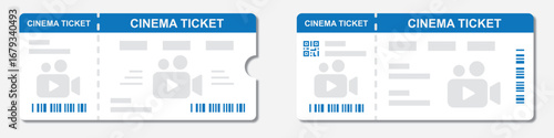 Cinema ticket icon. Movie ticket icon, vector illustration