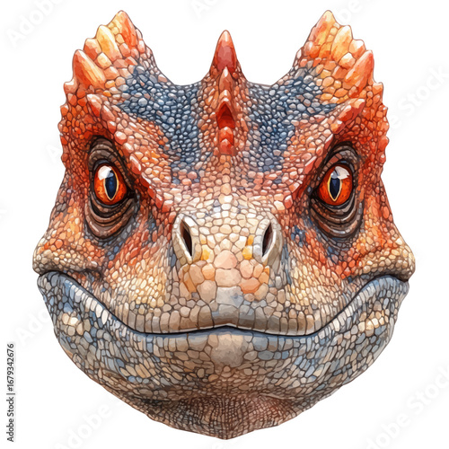 Carnotaurus, watercolor vector, isolated on a white background.