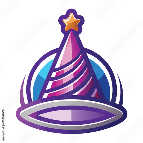 A silhouette logo design of a baby party hat, an isolated graphic for cute and innocent celebrations.