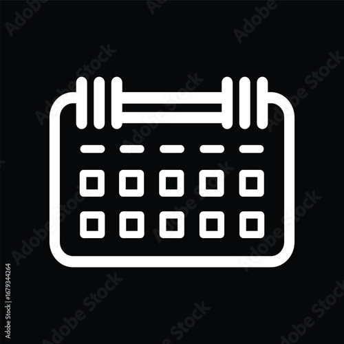 Black and White Calendar Icon Vector