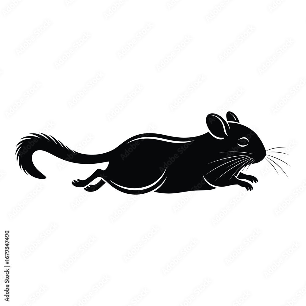 Fototapeta premium Vector art of running chinchilla