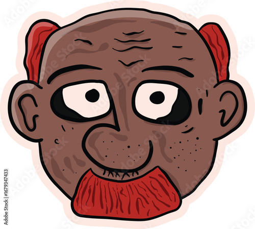 Hand-drawn cartoon illustration of a humorous caricature resembling a famous person. Playful and exaggerated features create a lighthearted, funny, and smile-inducing image. Perfect for editorial