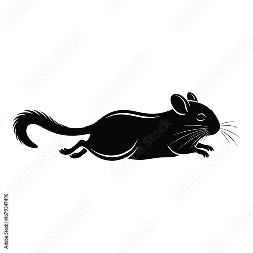 Vector art of running chinchilla