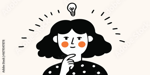 A moment of inspiration dawns as an individual experiences a lightbulb moment, a visual representation of creative insight and innovative thinking.