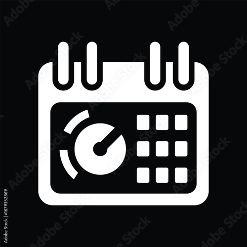 Black and White Calendar Icon Vector