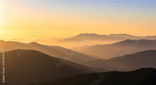 Wallpaper Mural Golden Hour Mountains A Serene Landscape of Silhouetted Peaks at Sunset Torontodigital.ca