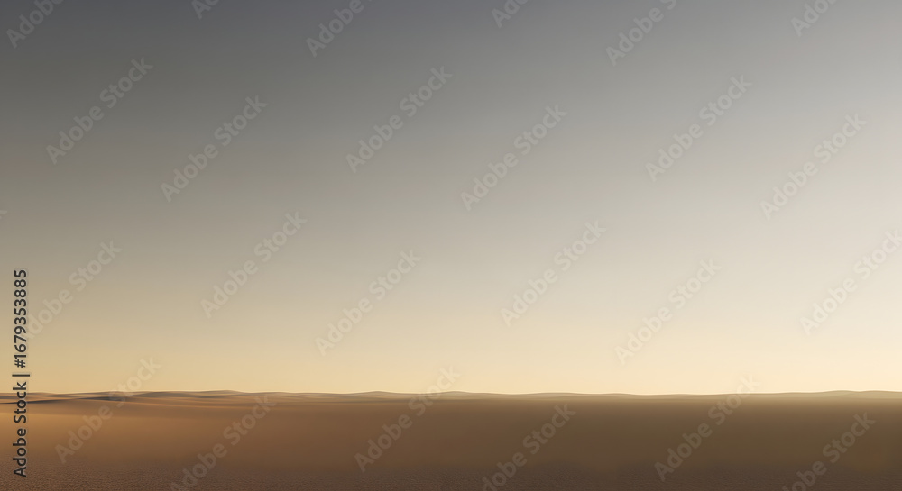 Obraz premium Tranquil sky gradient with cool to warm colors above a soft cloud horizon, creating a serene and minimalist natural vista at dawn or dusk