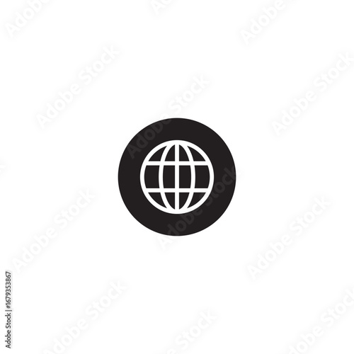 Globe icon web design vector symbol earth internet world sign