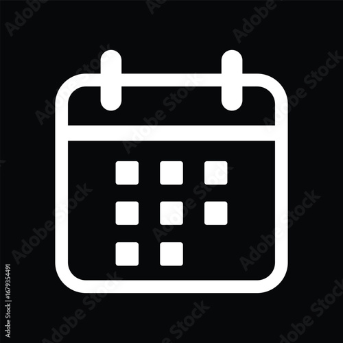 Black and White Calendar Icon Vector