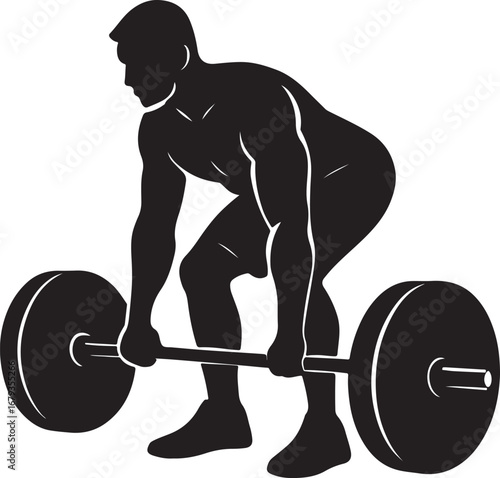 GYM workout Weightlifter Deadlift Silhouette Fitness & Bodybuilding