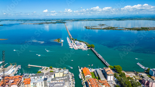 Tableau sur toile Aerial view of Grado, a picturesque seaside town in Friuli Venezia Giulia, Italy